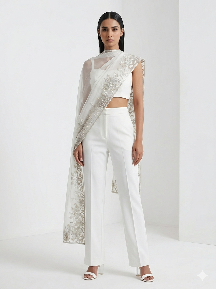 Pearl Frost Organza Dupatta