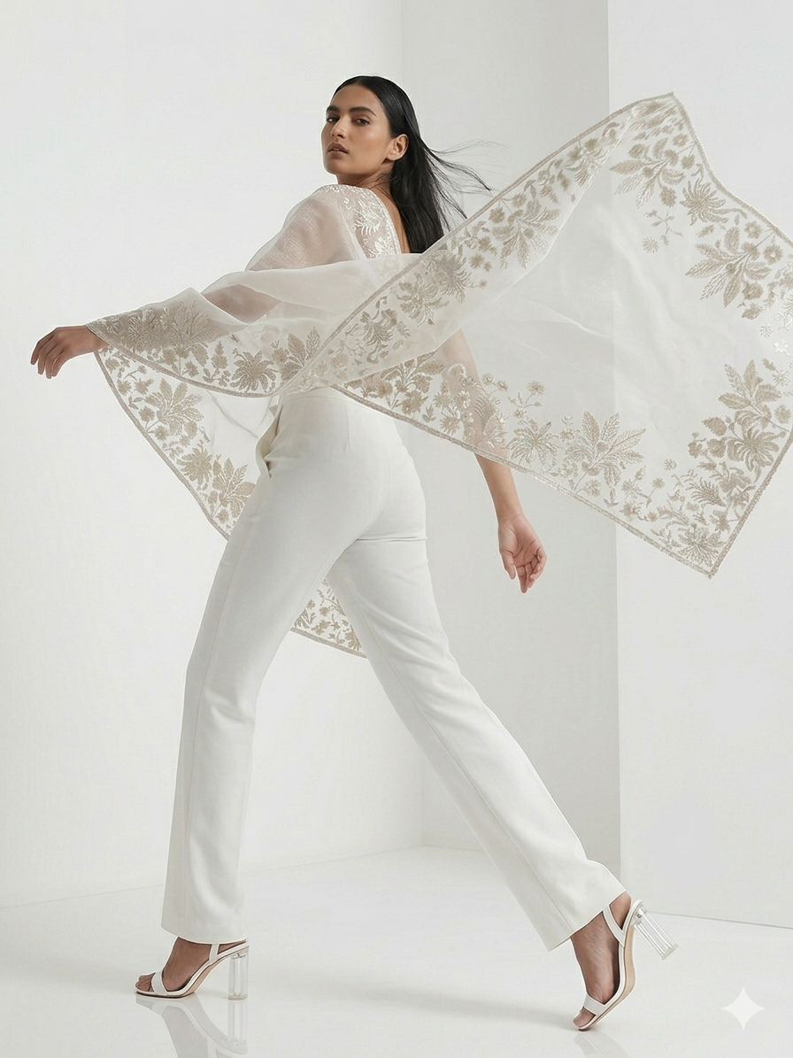 Pearl Frost Organza Dupatta