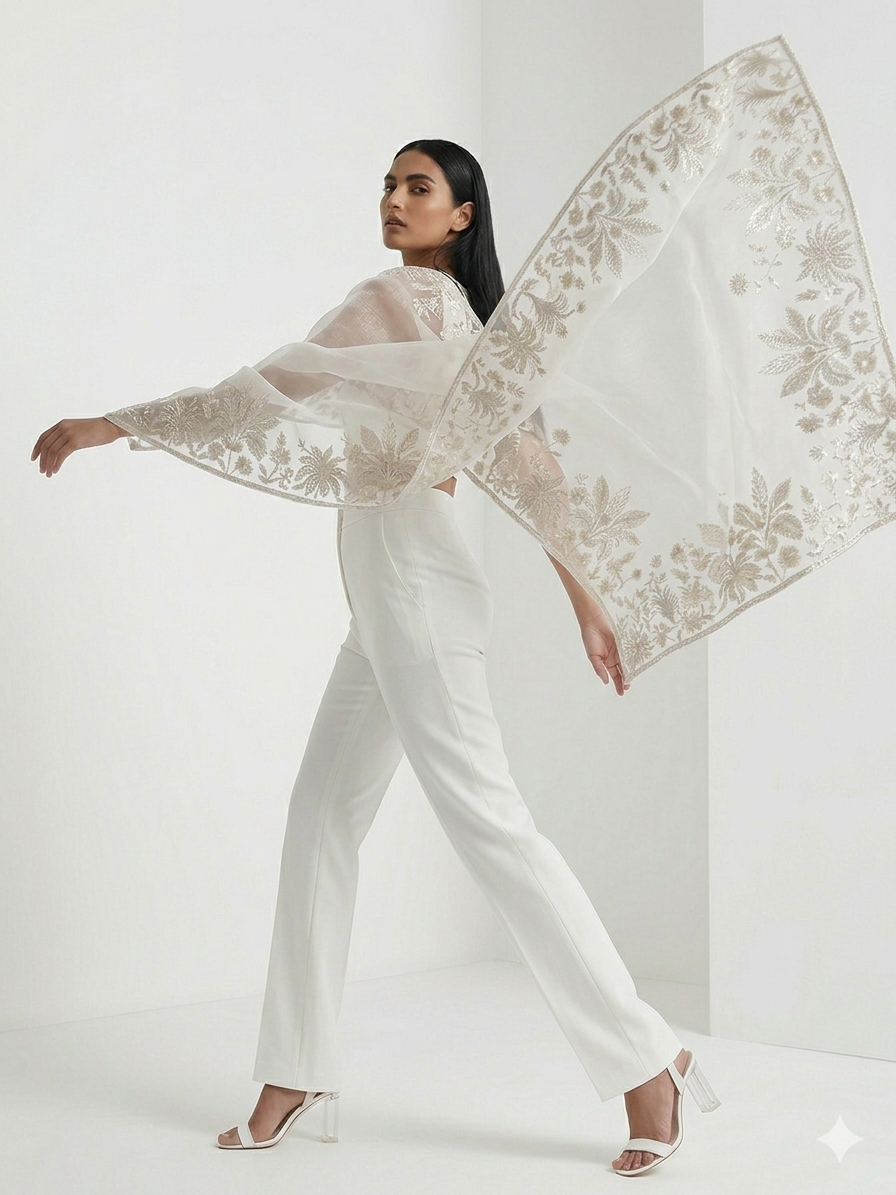 Pearl Frost Organza Dupatta