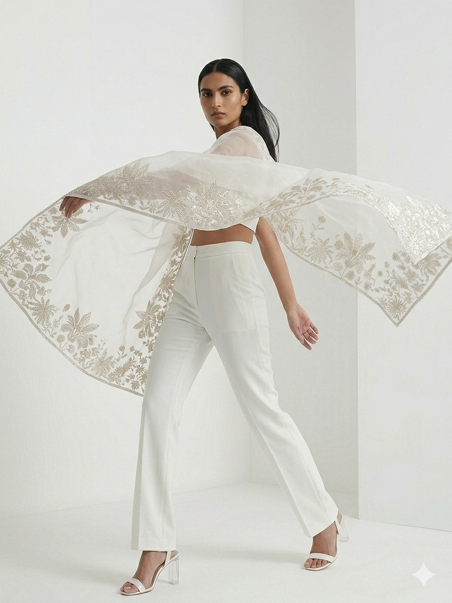 Pearl Frost Organza Dupatta